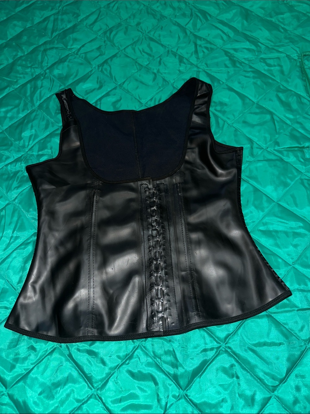 Black latex waist trainer